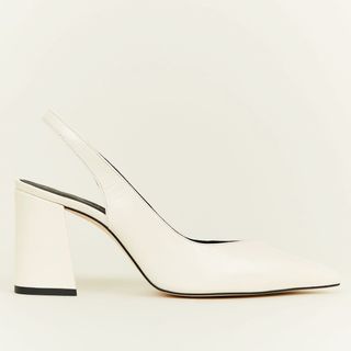 New Look + Off White Premium Leather Slingback Courts