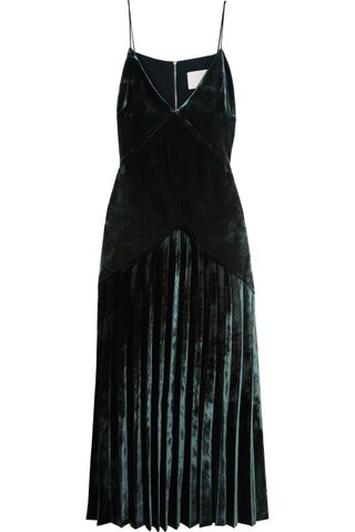 Dion Lee + Pleated Velvet Midi Dress