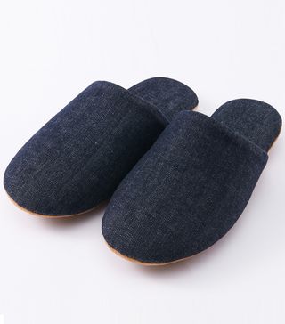Muji + Cotton Navy Slippers