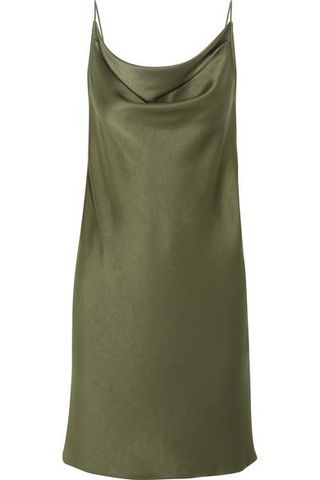 Halston Heritage + Draped Satin Mini Dress