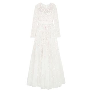 Needle & Thread + Rosette Embellished Embroidered Tulle Gown