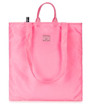 ACNE Studios + Awen Face Pink Ripstop Shell Tote