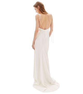 Topshop + Bride V-Neck Satin Sheath Gown