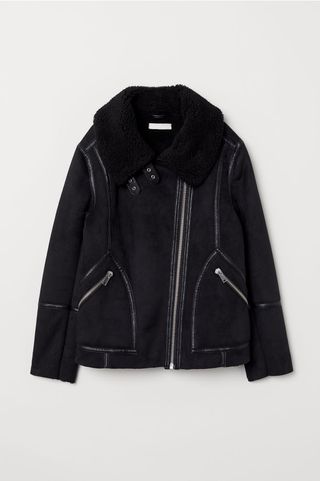 H&M + Pile-Lined Biker Jacket