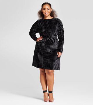 Who What Wear + Puff Sleeve Velvet Mini Dress