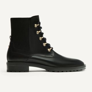 Massimo Dutti + Black Leather Ankle Boots