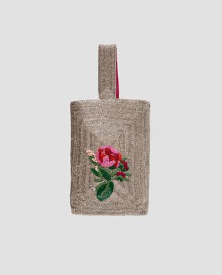 Zara + Floral Beaded Bag