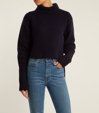Khaite + Jeraldine Step-Hem Roll-Neck Cashmere Sweater