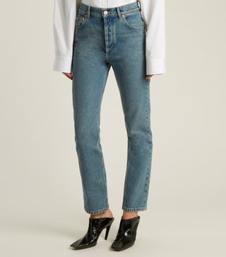 Re/Done + High-Rise Slim-Leg Cropped Jeans