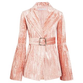 Rejina Pyo + Claire Belted Crushed-Velvet Jacket