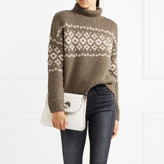 Vince + Fair Isle Wool-Blend Turtleneck Sweater