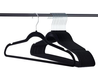 Velhang + 50-Pack Premium Velvet Hangers in Black and Grey