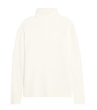 Victoria Victoria Beckham + Ribbed Stretch Wool-Blend Turtleneck Sweater