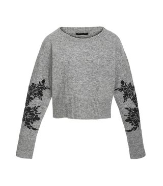 Marissa Webb + Freda Floral Cropped Sweater