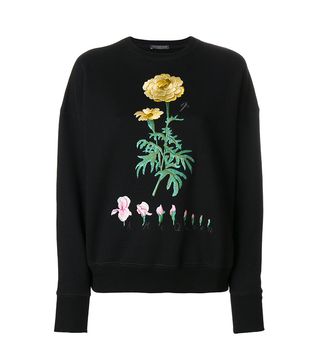 Alexander McQueen + Floral Embroidered Sweatshirt