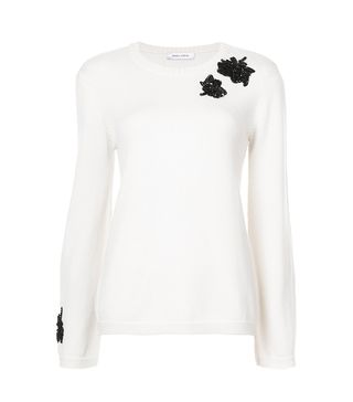 Prabal Gurung + Embroidered Crew Neck Sweater