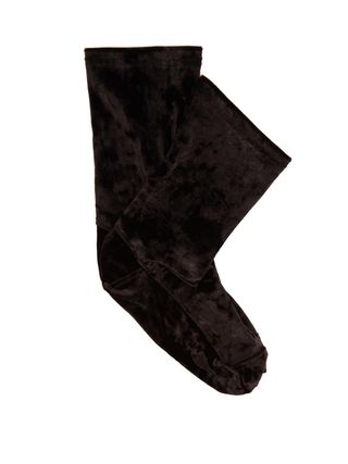 Darner + Crushed-Velvet Ankle Socks