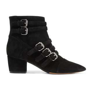 Tabitha Simmons + Christy Buckled Suede Ankle Boots