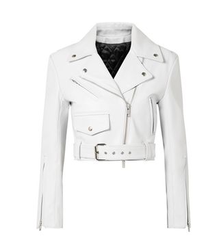 Calvin Klein 205W39NYC + Cropped Leather Biker Jacket
