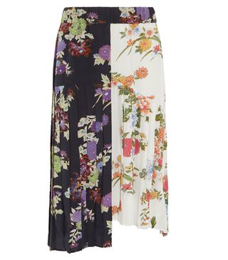 Isabel Marant + Inaya Pleated Printed Silk Crepe de Chine Skirt