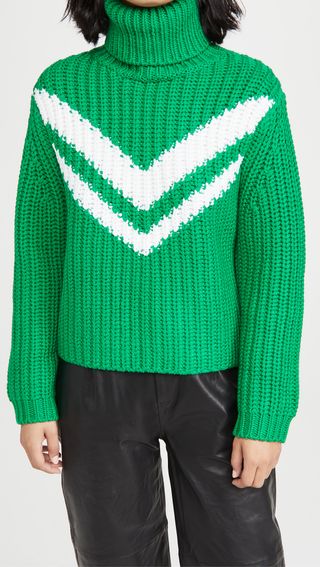 Tory Sport + Merino Chevron Turtleneck Sweater