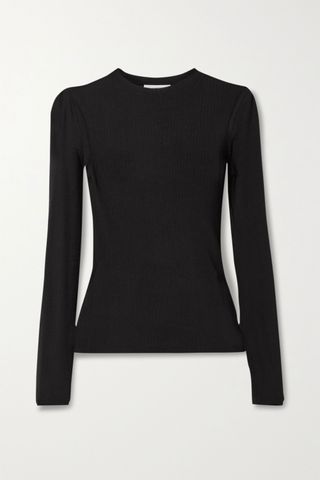 Vince + Ribbed Tencel and Wool-Blend Top