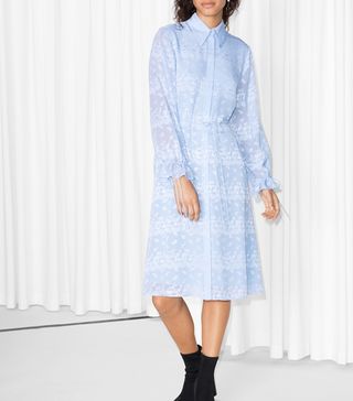 & Other Stories + Cinched Jacquard Dress