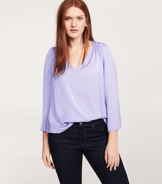 Violeta by Mango + Ruched Satin Blouse