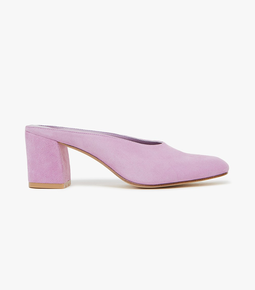 Maryam Nassir Zadeh + Maryam Mule in Lavender Suede