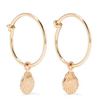 Sarah & Sebastian + Shell 9-Karat Gold Earrings