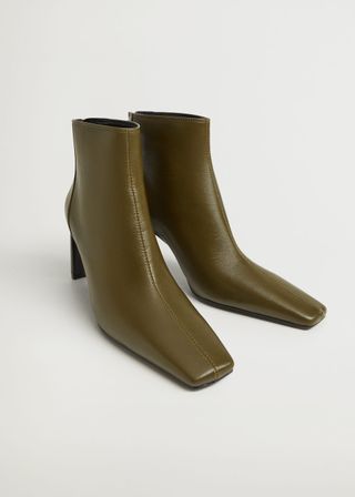 Mango + Squared Toe Ankle Boots