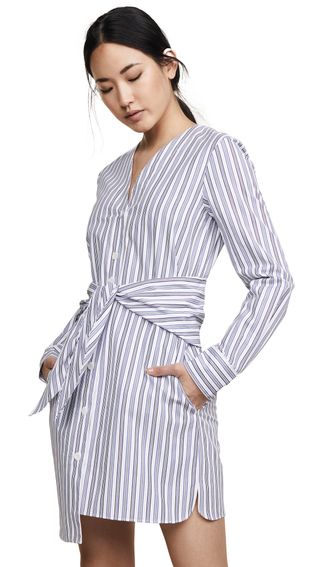 Tibi + V Neck Shirtdress