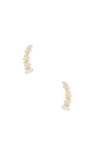 Gorjana + Amara Ear Climbers in Metallic Gold.