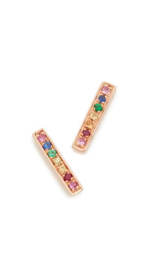 Sydney Evan + 14k Rose Gold Small Bar Stud