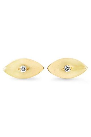 Jennifer Meyer + Mini Evil Eye 18-Karat Gold Diamond Earrings