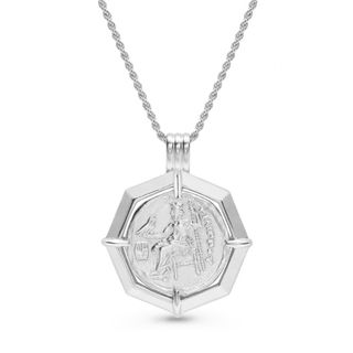 Missoma + Silver Rhodium Plated Octagon Medallion Necklace