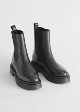 & Other Stories + Lined Chunky Chelsea Leather Boots
