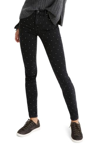 Madewell + 9-Inch Metallic Dot Skinny Jeans