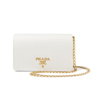 Prada + Textured-Leather Shoulder Bag