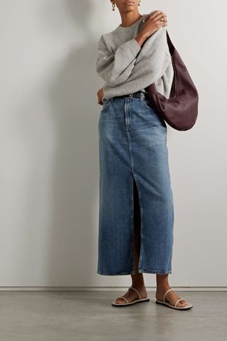 Agolde + Leif Denim Midi Skirt