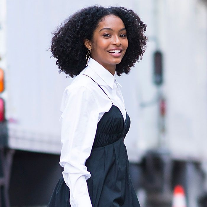 Celebrity Style—Yara Shahidi in a Layered Black Dress | Who What Wear