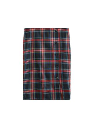 Violeta by Mango + Buttoned Checked Skirt