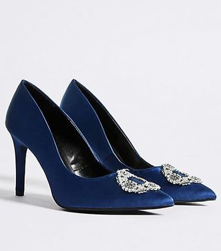 Marks and Spencer + Stiletto Heel Trim Pointed Court Shoes