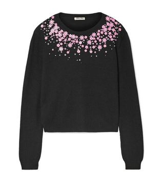 Miu Miu + Embellished Cashmere Sweater