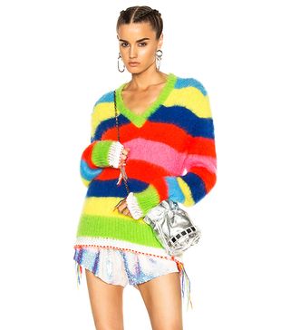 MSGM + Striped V Neck Sweater