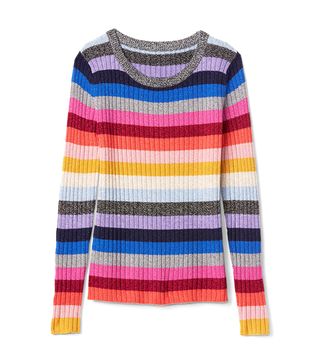 Gap + Metallic Crazy Stripe Crewneck Sweater