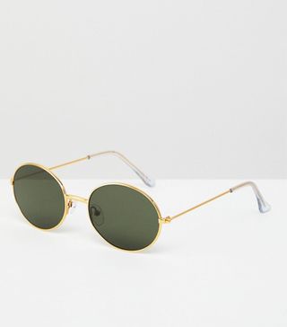 ASOS + '90s Oval Metal Sunglasses