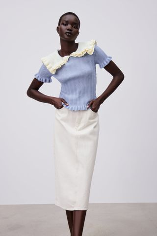 Zara + Combination Knit Top