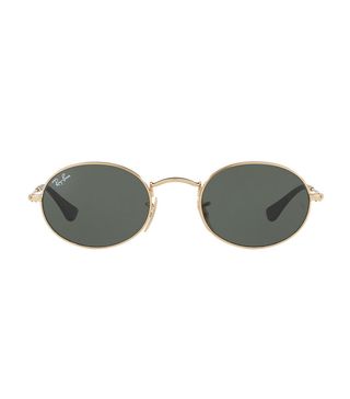 Ray Ban + Gold Oval Sunglasses