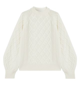 Victoria Beckham + Oversized Cable-Knit Wool Sweater